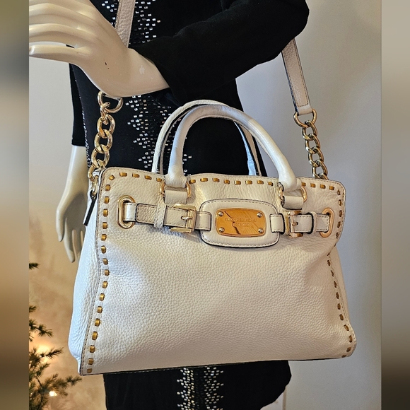 Michael Kors Ivory Satchel with Gold Details - Picture 15 of 16